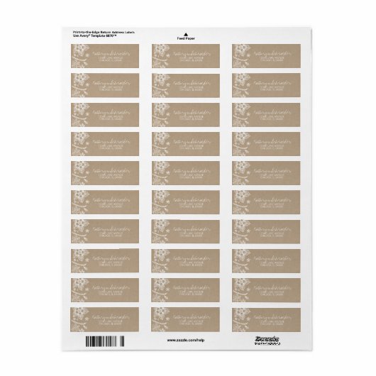 Rustic Kraft Floral Easter Adres Label (Full Sheet)