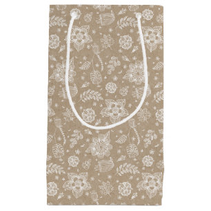 Rustic Kraft Floral Easter Gift Bag Klein Cadeauzakje