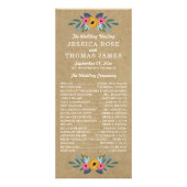 Rustic Kraft Floral Wreath Wedding Programme (Devant)