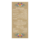 Rustic Kraft Floral Wreath Wedding Programme (Dos)