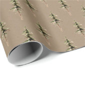 Rustic Kraft Forest Woodland Green Kerstbomen Cadeaupapier (Rol Hoek)