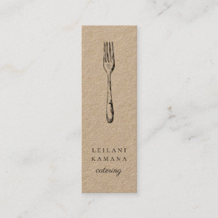 Rustic Kraft Fork Mini Visitekaartje