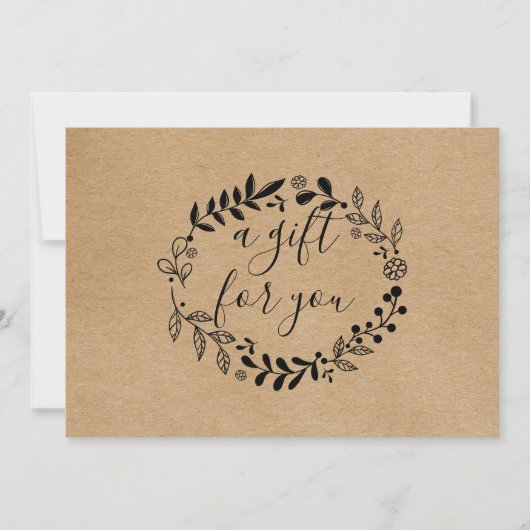 Rustic Kraft Garland Gift Certificate Loyalty Card (Voorkant)