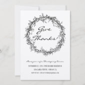 Rustic Kraft Geef Bedankt Thanksgiving Diner Kaart (Voorkant)