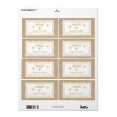  rustic Kraft Gold bijenhoningpot Etiket (Full Sheet)