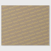 Rustic Kraft Gold Calligraphy Merry 2 Cadeaupapier (Vlak)