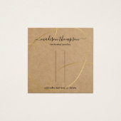 Rustic Kraft Gold Clip Display Vierkante Visitekaartjes (Voorkant)