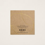 Rustic Kraft Gold Clip Display Vierkante Visitekaartjes (Achterkant)