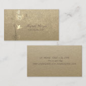 Rustic Kraft, Gold Confetti Girl Tree Silhouette Visitekaartje (Voorkant / Achterkant)