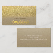 Rustic, Kraft, Gold Glitter Ombre Visitekaartje (Voorkant / Achterkant)