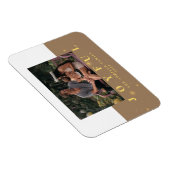 Rustic Kraft & Gold Joyful Photo met kerstmagneet Magneet (Rechterzijde)