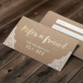 Rustic Kraft Gold Script White Lace Referral