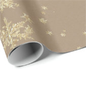 Rustic Kraft Gold Snowflakes Cadeaupapier (Rol Hoek)