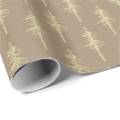 Rustic Kraft Gold Woodland Pine Tree Forest Cadeaupapier (Rol Hoek)