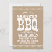 Rustic Kraft Graduation Party BBQ Invitation (Devant)