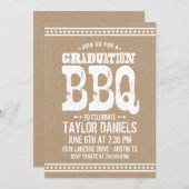 Rustic Kraft Graduation Party BBQ Invitation (Devant / Derrière)