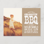 Rustic Kraft Graduation Photo BBQ Invitation (Devant)