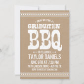 Rustic Kraft Graduation Photo BBQ Invitation (Dos)