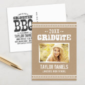 Rustic Kraft Graduation Photo BBQ Invitation