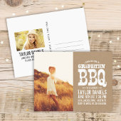 Rustic Kraft Graduation Photo BBQ Invitation