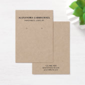 Rustic Kraft Handmade Jewelry Earring Display Kaar Visitekaartje (Bureau)