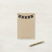 Rustic Kraft Heart Bunting Post-it® Notes (Op bureau)