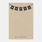 Rustic Kraft Heart Bunting Post-it® Notes (Voorkant)