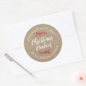 Rustic Kraft Homemade Christmas Cookie Ronde Sticker (Envelop)