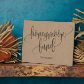 Rustic Kraft Honeymoon Fund Wedding Sign Fotoplaat (Zijkant)