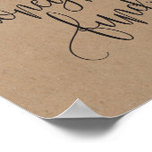 Rustic Kraft Honeymoon Fund Wedding Sign Poster (Hoek)