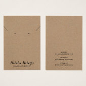 Rustic Kraft Jewelry Earring Ketting Display Visitekaartje (Voorkant /achterkant)