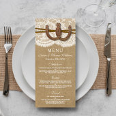 Rustic Kraft, Kant & Hoefijzers Wedding Menu