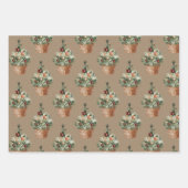 Rustic Kraft-kerstbomen in een mand Inpakpapier Vel (Voorkant)