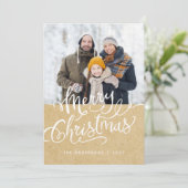 Rustic Kraft Kerstfeestay - Bekleding Feestdagenkaart (Staand voorkant)