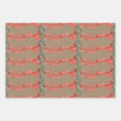 Rustic Kraft-kerstkoord Light Red Green Blue Inpakpapier Vel (Voorkant)