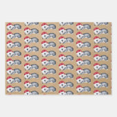 Rustic Kraft-kerstpinguïns Inpakpapier Vel (Voorkant 2)