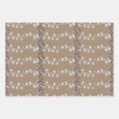 Rustic Kraft-kerststrijklampjes, zilver en goud Inpakpapier Vel (Voorkant)