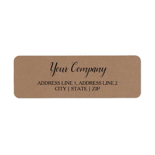 Rustic Kraft | Labels voor bedrijfsretour-adres (Voorkant)
