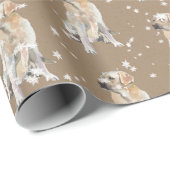 Rustic Kraft Labrador Retriever Dog Falling Snow Cadeaupapier (Rol Hoek)