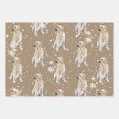 Rustic Kraft Labrador Retriever Dog Falling Snow Inpakpapier Vel (Voorkant 2)