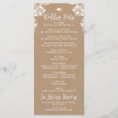 Rustic Kraft Lace Mariage programme de cérémonie (Dos)