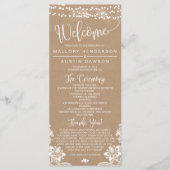 Rustic Kraft Lace Mariage programme de cérémonie (Devant)