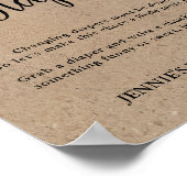 Rustic Kraft late nachtkleuteractiviteit Poster (Hoek)