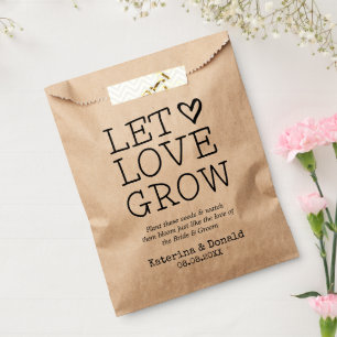 Rustic Kraft Let Love Grow Seed Wedding Bedankzakje