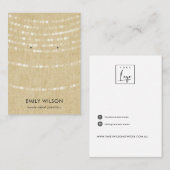 RUSTIC KRAFT LIGHT STRINGS STUD EARRING DISPLAY VISITEKAARTJE (Voorkant / Achterkant)