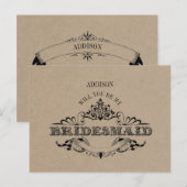 Rustic Kraft  Lijst Be My Bridesmaid Kaart (Voorkant / Achterkant)