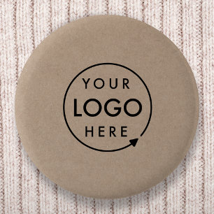 Rustic Kraft Logo BedrijfsModern Ronde Button 5,7 Cm