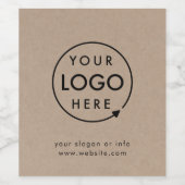 Rustic Kraft Logo | BedrijfsModern Wijn Etiket (Enkel label)