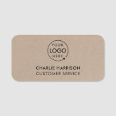 Rustic Kraft Logo | Modern personeel voor zakelijk Naamplaatje (Voorkant)
