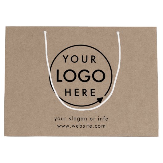 Rustic Kraft Logo | Zakelijk Modern Professioneel Groot Cadeauzakje (Voorkant)